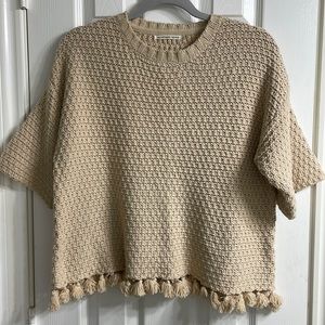 Knit short sleeve top